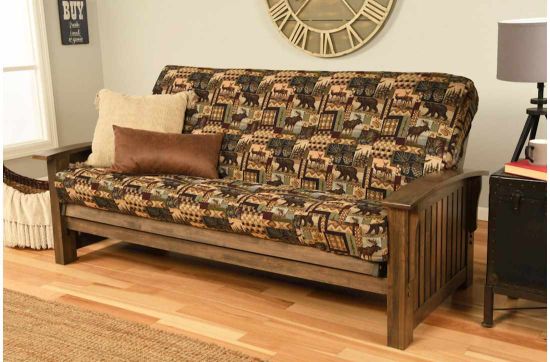 Picture of Washington Rustic Walnut Full Futon with Peters Cabin Mattress