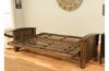 Picture of Washington Rustic Walnut Full Futon with Suede Navy Mattress