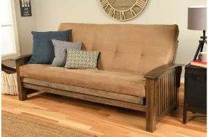Picture of Washington Rustic Walnut Full Futon with Suede Peat Mattress