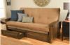 Picture of Washington Rustic Walnut Full Futon with Suede Peat Mattress