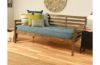 Picture of Boho Rustic Walnut Daybed with Linen Aqua Mattress Set