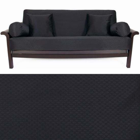 Checker Black Futon Cover 347 Full 5pc Pillow set