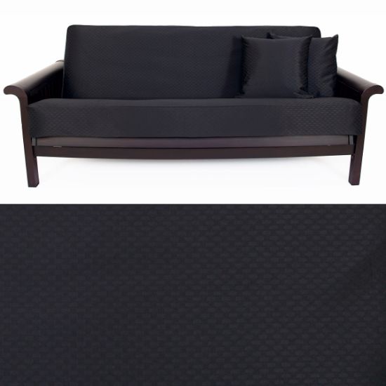 Checker Black Futon Cover 347 Full with 2 Pillows