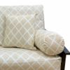 Lattice Beige Futon Cover 370 Full 5pc Pillow set