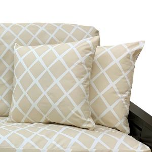 Lattice Beige Futon Cover 370 Full with 2 Pillows