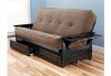 Picture of Tray Arm Black Full Futon Frame with mattress in Marmont Mocha