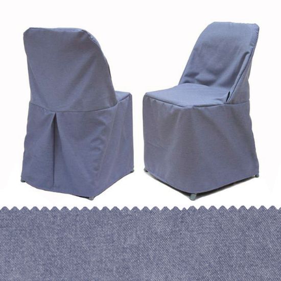 Picture of Denim Look Folding Chair Cover Set of 4 pc Washed 516