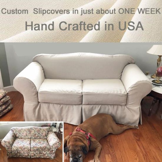 Solid Natural Made to Measure Furniture Slipcovers are Made to Fit Your