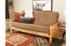 Picture of Log Arm Natural Full Futon Frame with mattress in Marmont Mocha
