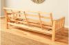 Picture of Log Arm Natural Full Futon Frame with mattress in Suede Peat