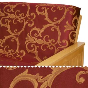 Picture of Damask Ruby Scroll Futon Cover 213
