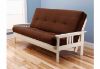 Picture of Mission Arm White Full Futon Frame with mattress in Suede Chocolate