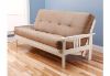 Picture of Mission Arm White Full Futon Frame with mattress in Suede Peat