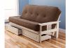 Picture of Mission Arm White Full Futon Frame with mattress in Marmont Mocha