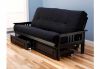Picture of Mission Arm Black Full Futon Frame with mattress in Suede Black