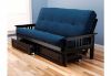 Picture of Mission Arm Black Full Futon Frame with mattress in Suede Navy