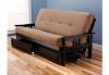 Picture of Mission Arm Black Full Futon Frame with mattress in Suede Peat