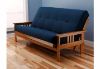 Picture of Mission Arm Butternut Full Futon Frame with mattress in Suede Navy
