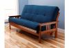 Picture of Mission Arm Barbados Full Futon Frame with mattress in Suede Navy