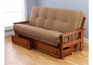 Picture of Mission Arm Barbados Full Futon Frame with mattress in Suede Peat