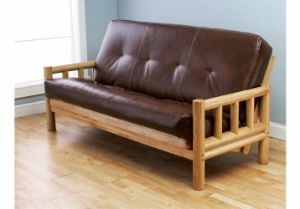 Picture of Log Arm Natural Full Futon Frame