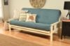 Picture of Mission Arm White Full Futon Frame with Linen Aqua Mattress