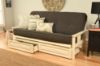 Picture of Mission Arm White Full Futon Frame with Linen Charcoal Mattress