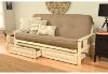 Picture of Mission Arm White Full Futon Frame with Linen Stone Mattress