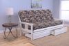 Picture of Mission Arm White Full Futon Frame with Peters Cabin Mattress