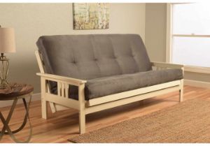Picture of Mission Arm White Full Futon Frame with Suede Gray Mattress