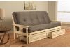 Picture of Mission Arm White Full Futon Frame with Suede Gray Mattress