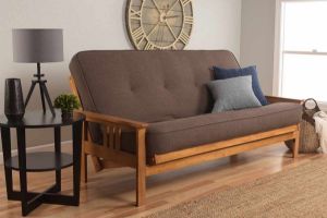 Picture of Mission Arm Barbados Full Futon Frame with Linen Cocoa Mattress