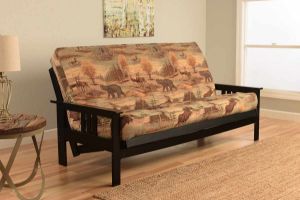 Picture of Mission Arm Black Full Futon Frame with Canadian Mattress