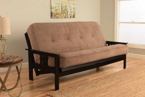Picture of Mission Arm Black Full Futon Frame with Marmont Mocha Mattress
