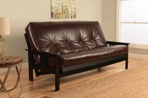 Picture of Mission Arm Black Full Futon Frame with Oregon Trail Java Mattress