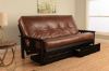 Picture of Mission Arm Black Full Futon Frame with Oregon Trail Saddle Mattress