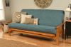 Picture of Mission Arm Butternut Full Futon Frame with Linen Aqua Mattress