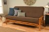 Picture of Mission Arm Butternut Full Futon Frame with Linen Cocoa Mattress