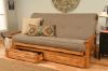 Picture of Mission Arm Butternut Full Futon Frame with Linen Stone Mattress
