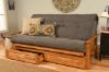Picture of Mission Arm Butternut Full Futon Frame with Suede Gray Mattress