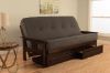 Picture of Mission Arm Espresso Full Futon Frame with Linen Charcoal Mattress
