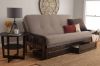 Picture of Mission Arm Espresso Full Futon Frame with Linen Stone Mattress