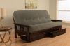 Picture of Mission Arm Espresso Full Futon Frame with Marmont Thunder Mattress