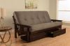Picture of Mission Arm Espresso Full Futon Frame with Suede Gray Mattress