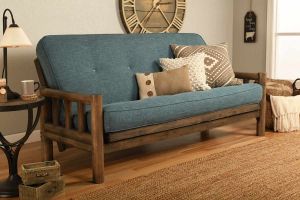 Picture of Log Arm Rustic Walnut Full Futon Frame