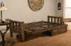 Picture of Log Arm Rustic Walnut Full Futon Frame