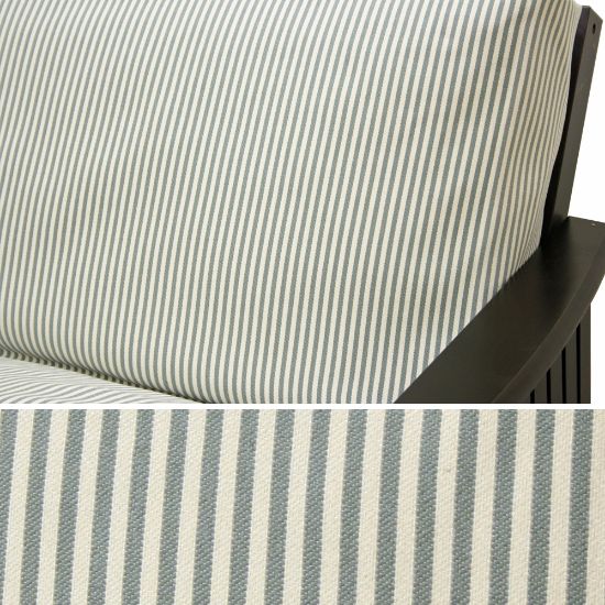 Picture of Ocean Pinstripe Bed Cover 294 Full 5pc Pillow set