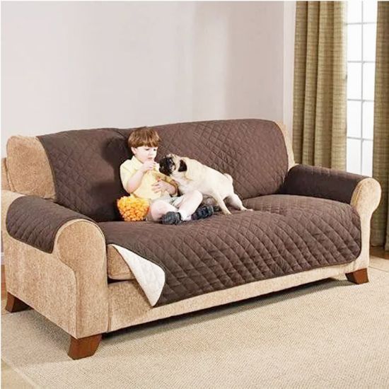 Picture of Furniture Cover Pet Protector Suede Chocolate Sofa