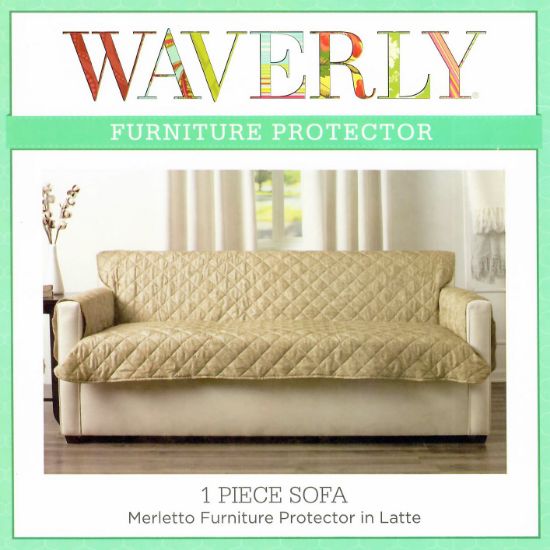 Picture of Waverly Merletto Latte Sofa Protector with Pockets