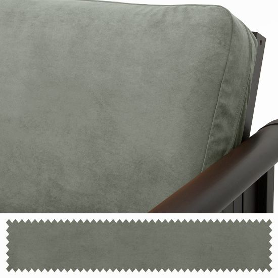 Picture of Ultrasuede Grey Pillow 306 Bolster Sham + Insert